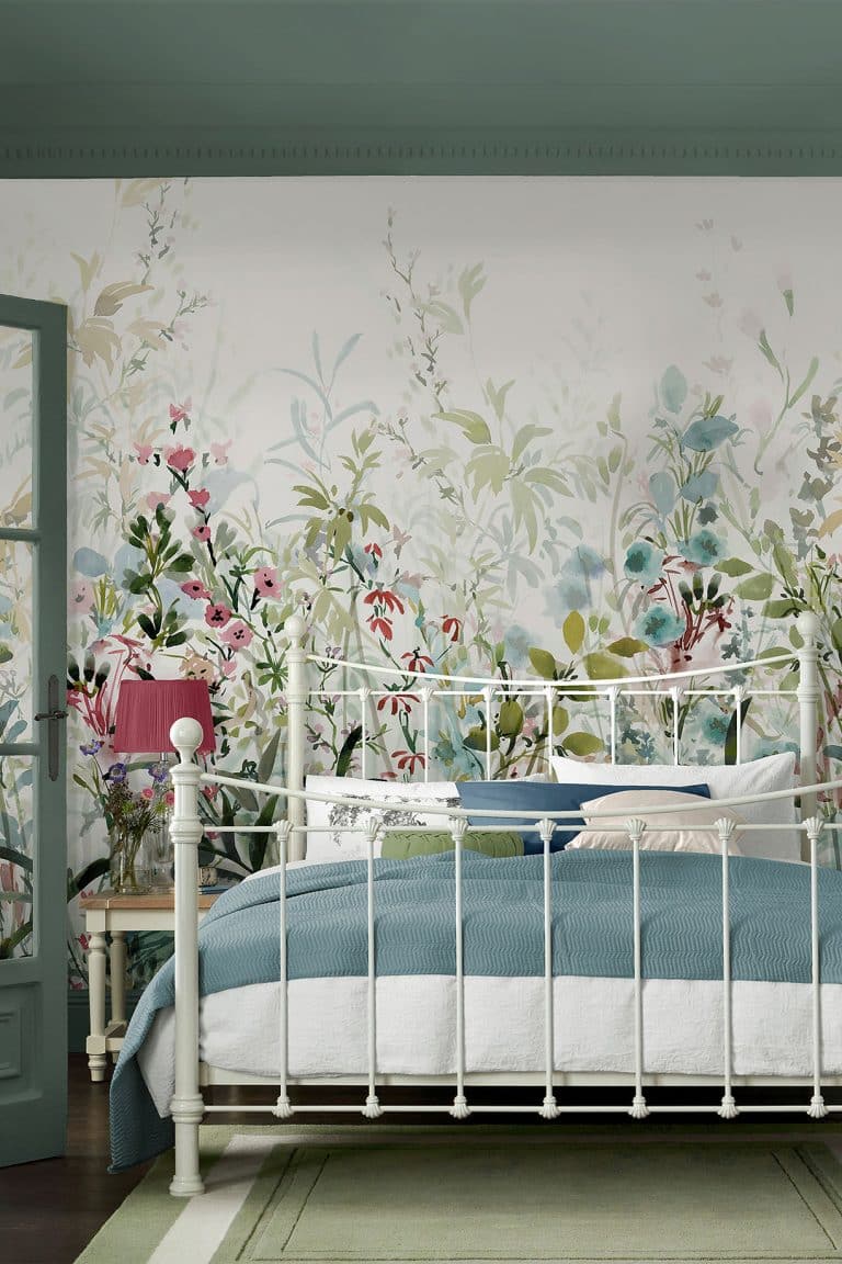 Country meadow floral wall mural