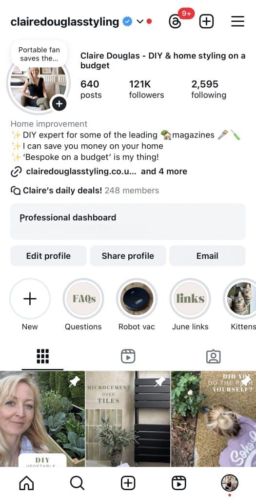 IG phone screen