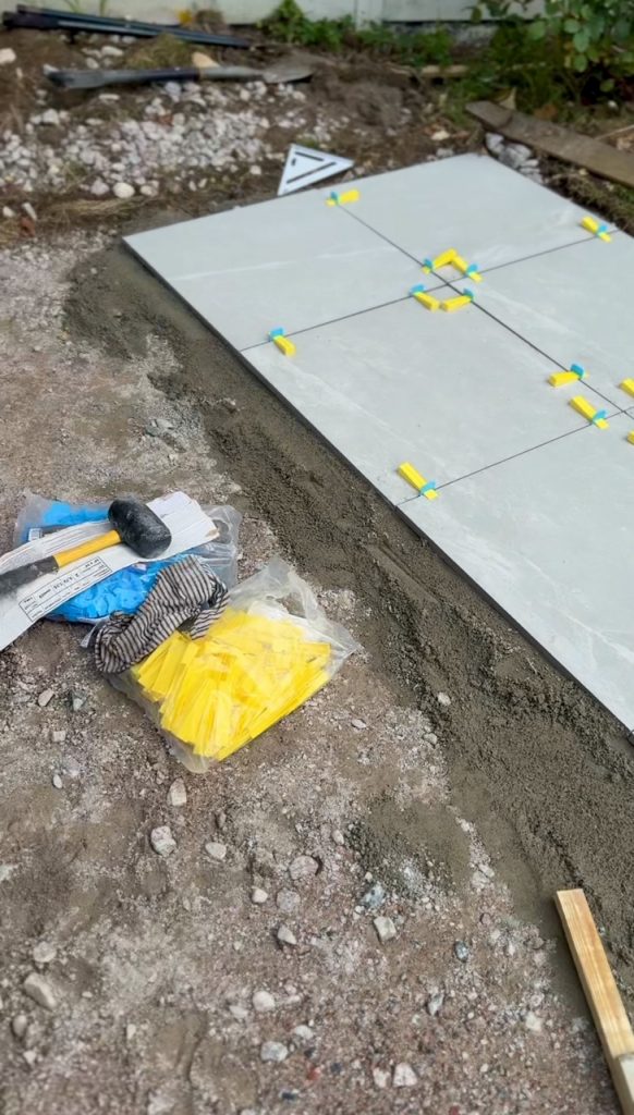 Laying porcelain patio as a DIY project
