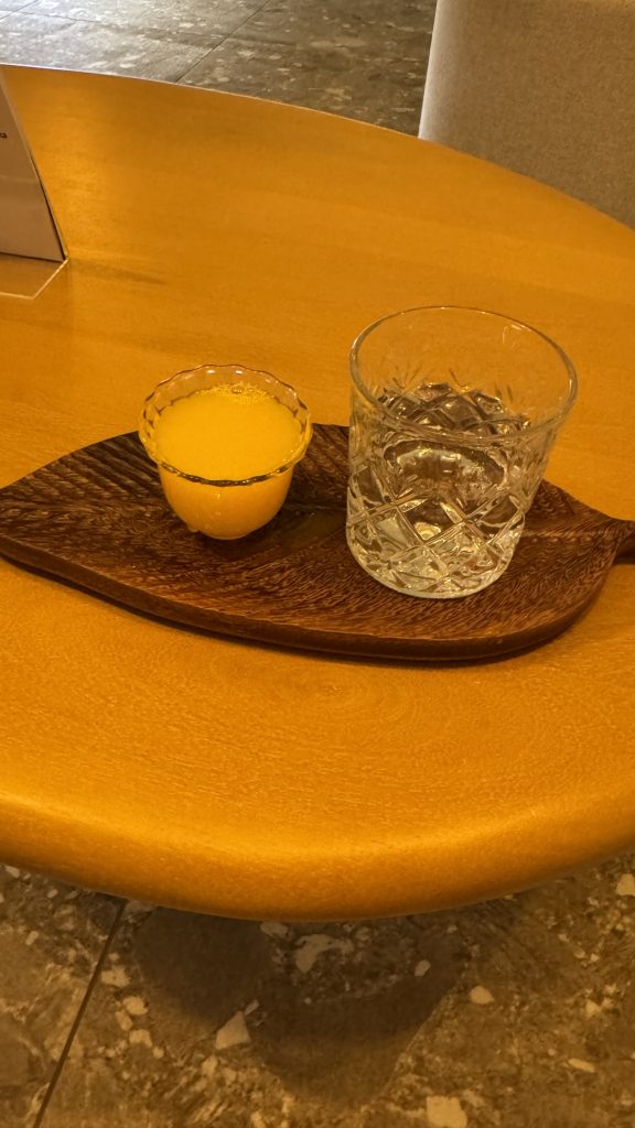 glass of juice you get given upon arrival at the spa