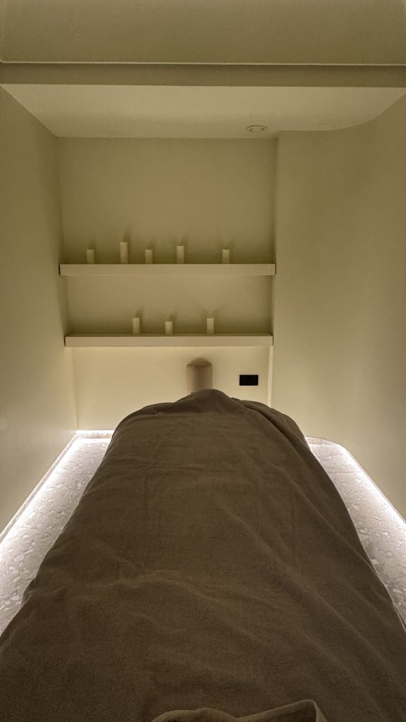 relaxing treatment room at the spa