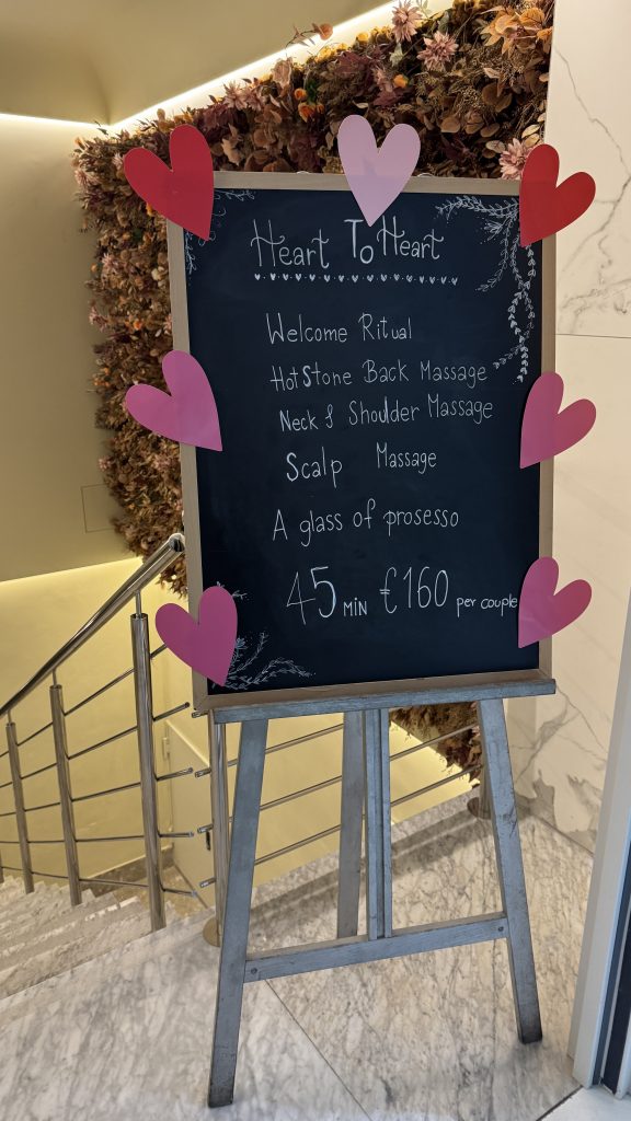 Spa board showing special offers
