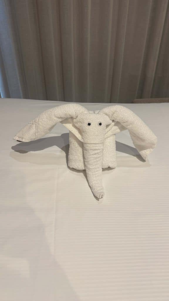 towel art left by maid at hilton doubletree malta