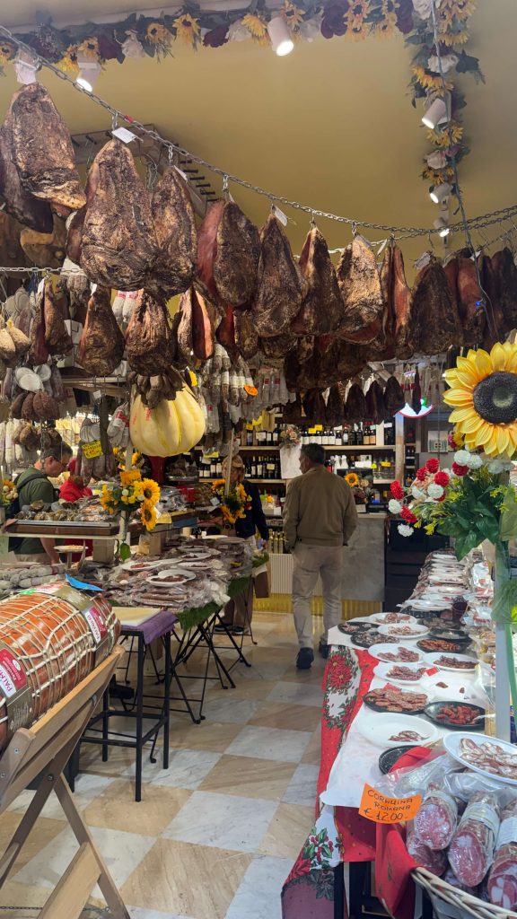 hanging meats at pinsitaly trevi