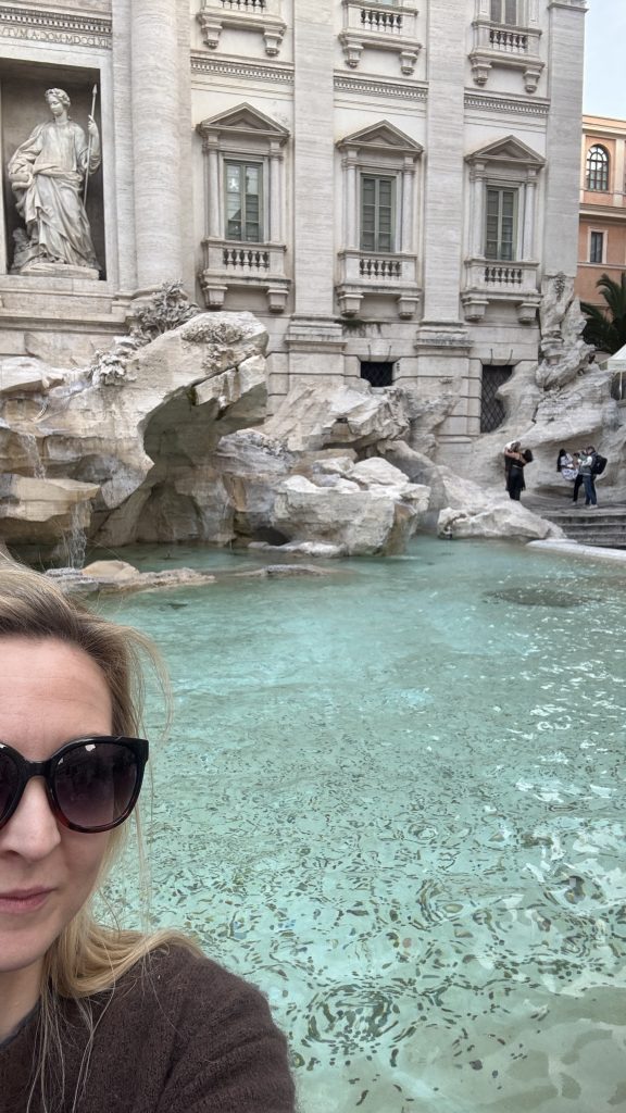 claire douglas styling at the trevi fountain