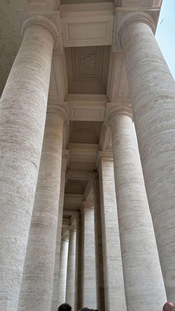 pillars at the vatican - rome on a budget