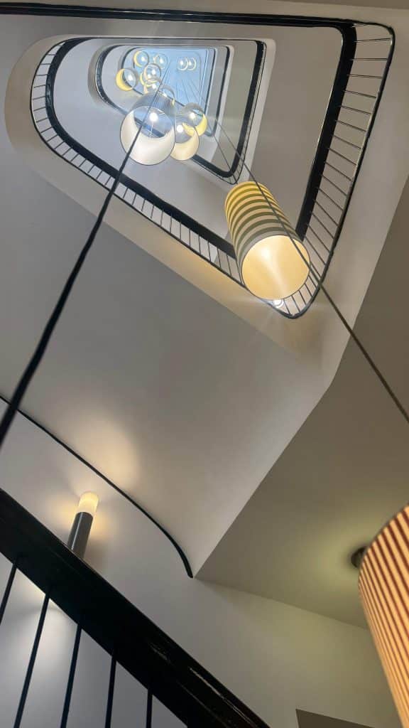 the Tribune Hotel, Rome stairway