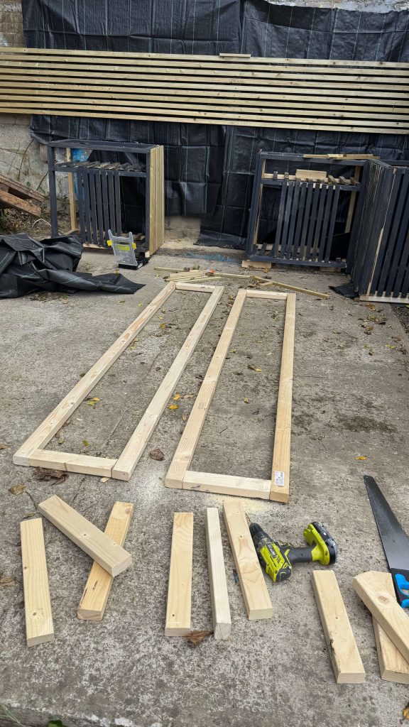 DIY slat planter step 1
