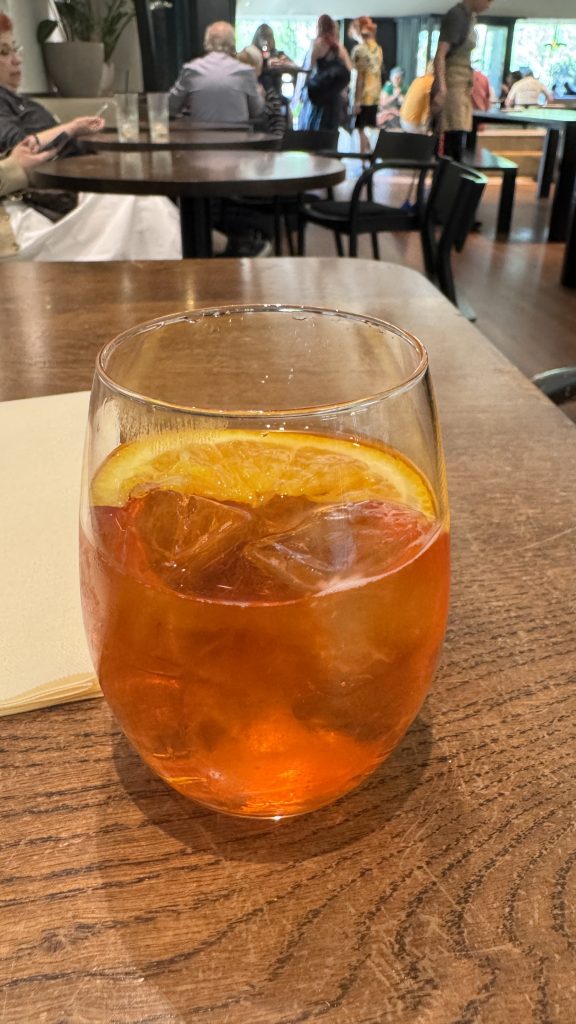 Aperol spritz at the corner bar southbank