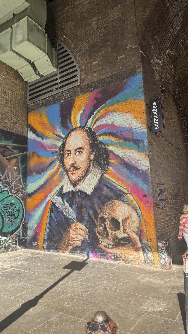 shakespeare mural on the southbank