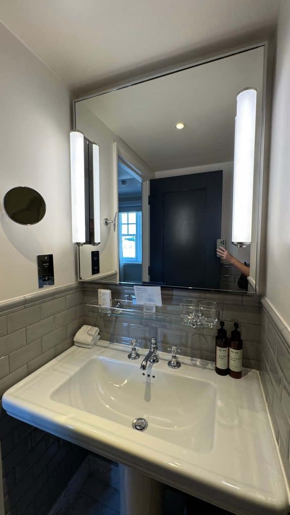 the bathroom