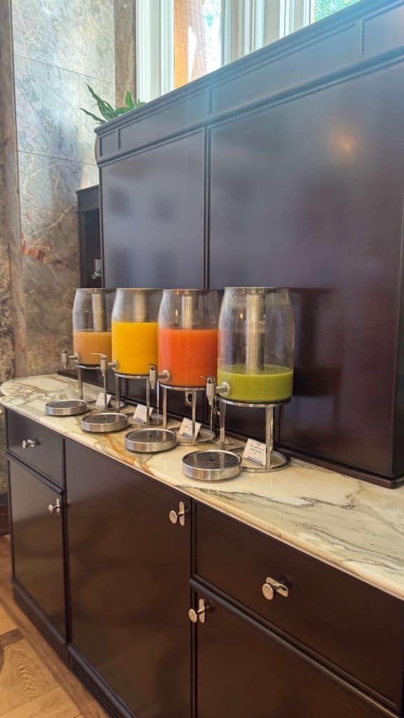 juices at breakfast