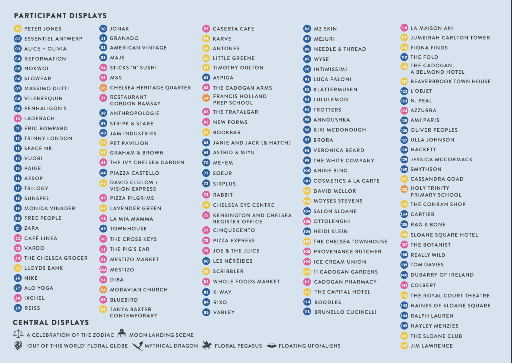 Chelsea in Bloom 2026 map