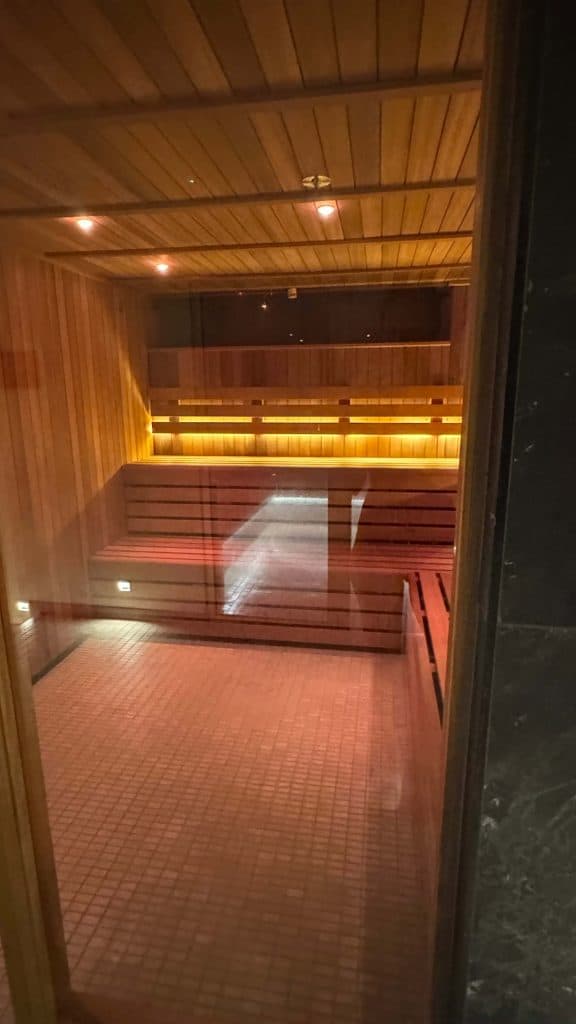 the sauna