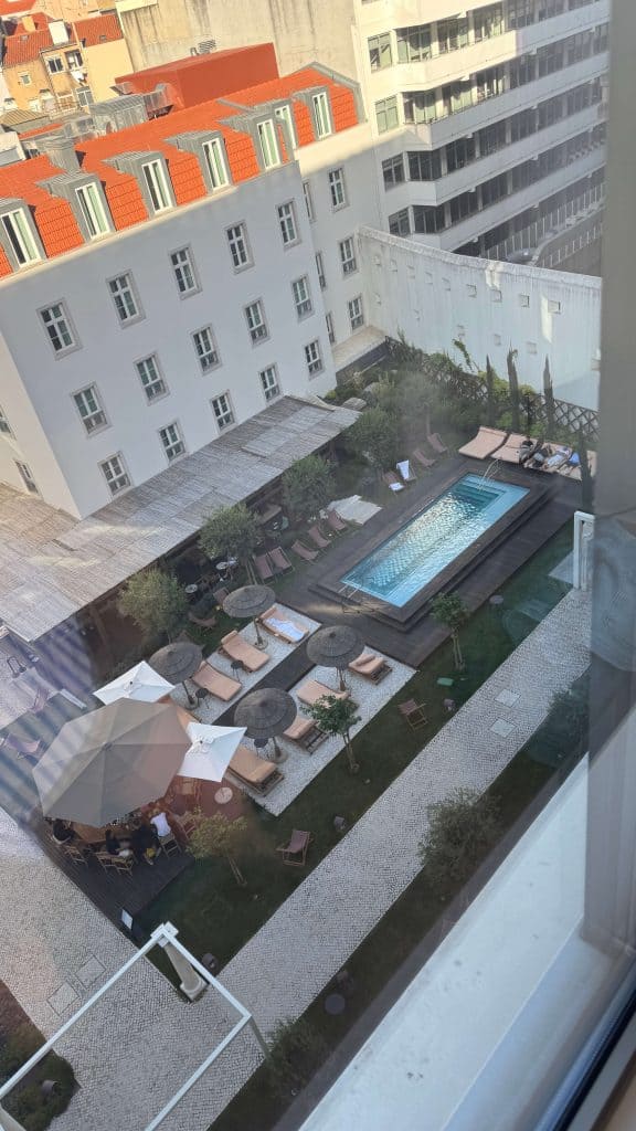 view of the pool from my room