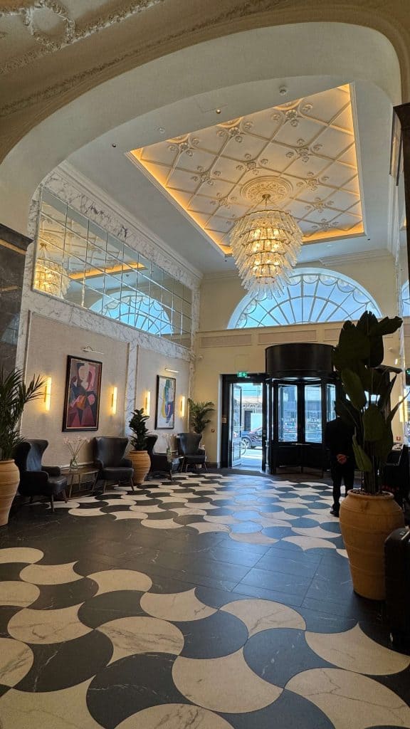 the lobby at the Dilly
