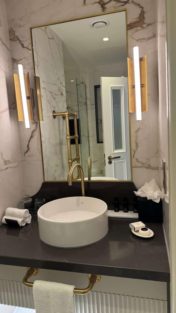 the bathroom