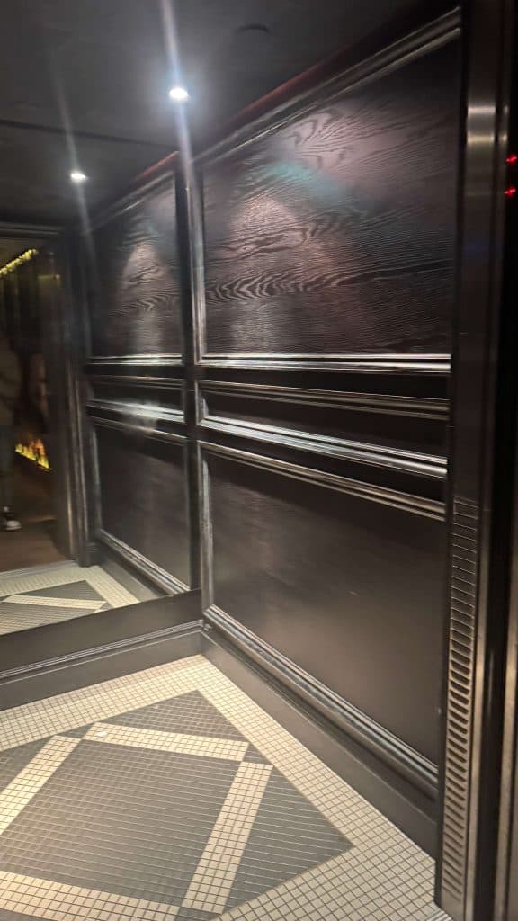 the tiny lift you get squashed into