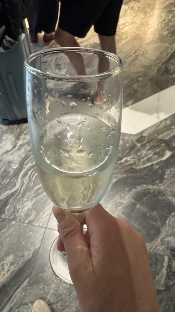 prosecco at check-in
