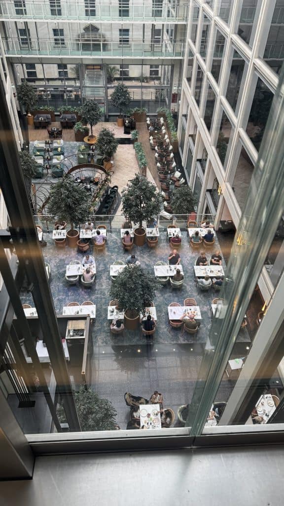 view from the glass lifts at Leonardo royal st pauls